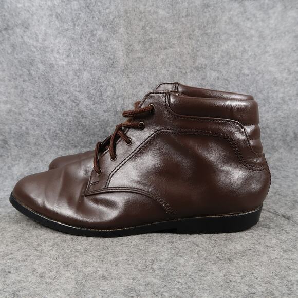 Coasters Shoes Womens 8 Chukka Boots Ankle Booties Retro Classic Brown Lace Up - Picture 5 of 13